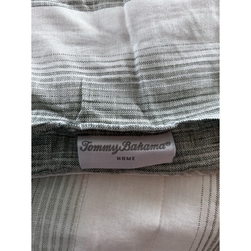 Tommy Bahama 3 Pc King Comforter Green Striped Island Estate Collection
